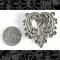 Antiqued Silver Plated Brass Vintage Style Ruffled Heart Pendants - Set of Two - XXX - S-P43